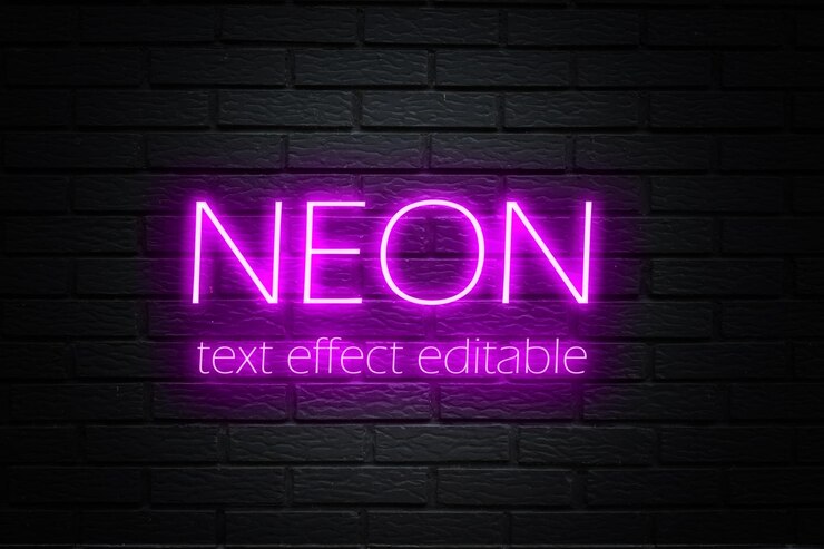 PSD efeito de texto de luz neon psd