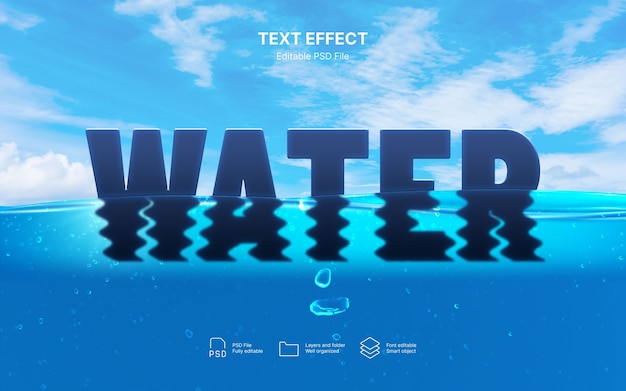 Efeito de texto de mar profundo