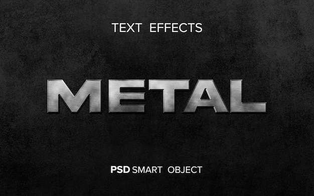 PSD efeito de texto de metal brilhante