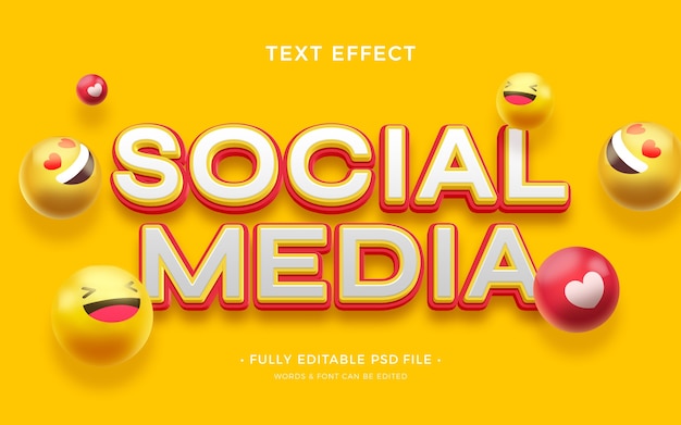 Efeito de texto de mídia social