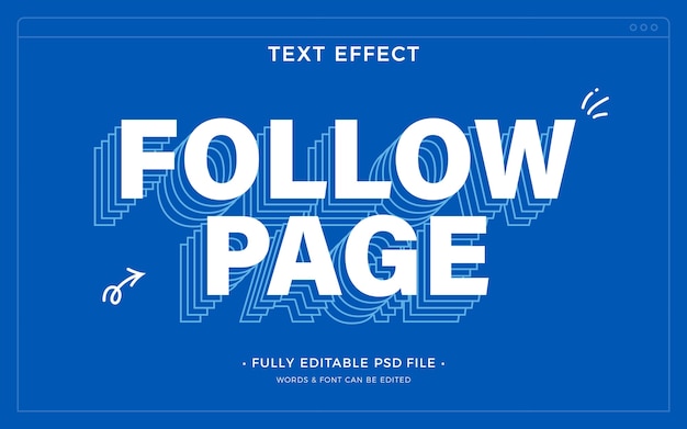 Efeito de texto de mídia social