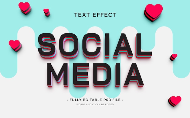 Efeito de texto de mídia social