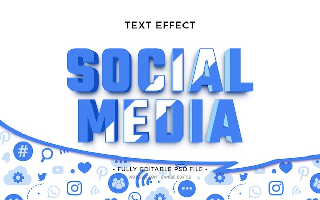 Efeito de texto de mídia social