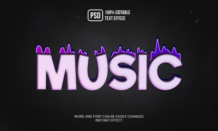 PSD efeito de texto de música relaxante