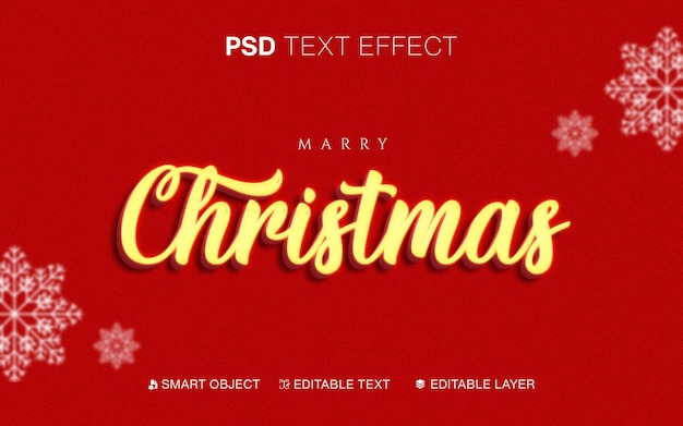 Efeito de texto de Natal editável