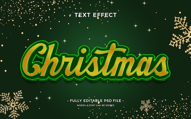 Efeito de texto de Natal Feliz