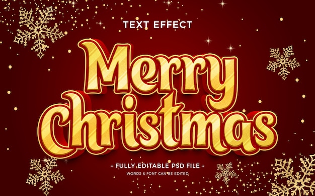 PSD efeito de texto de natal feliz