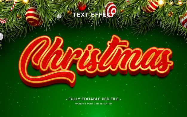 Efeito de texto de Natal Feliz