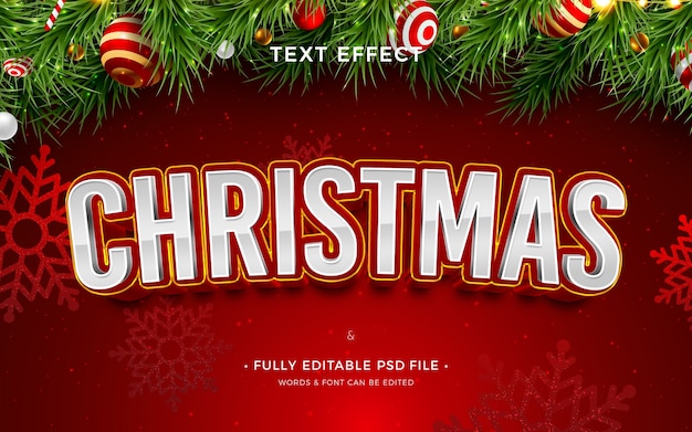 PSD efeito de texto de natal