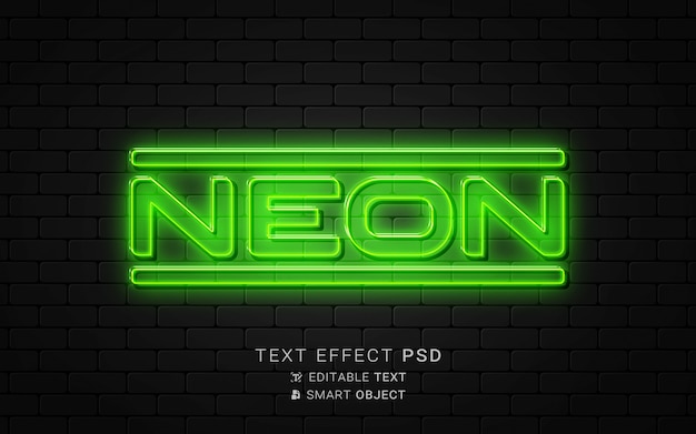 Efeito de texto de néon criativo