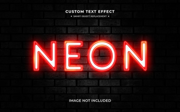 Efeito de texto de néon vermelho