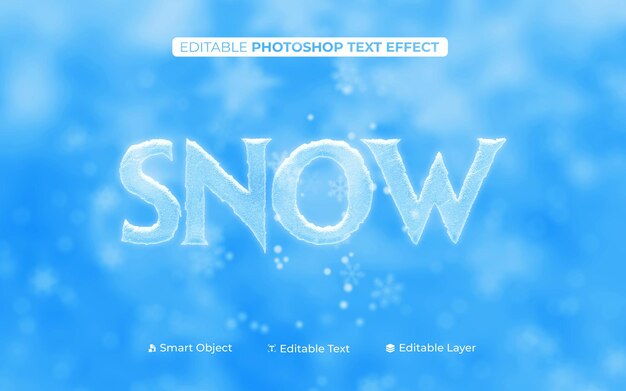 Efeito de texto de neve para o Natal