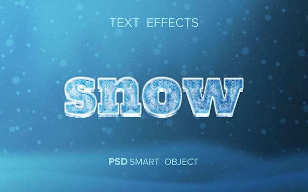 PSD efeito de texto de neve