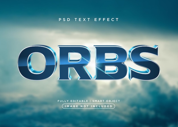 Efeito de texto de orbes estilo 3d