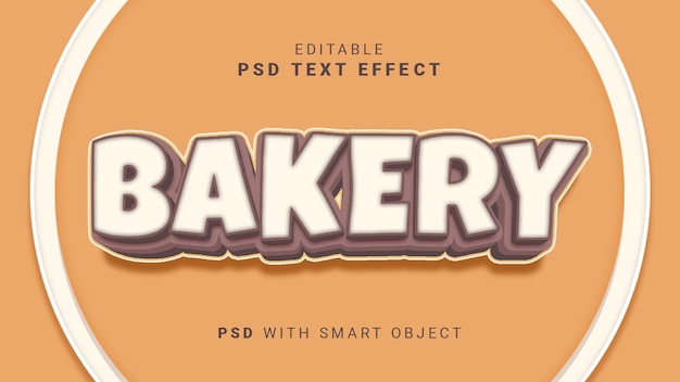 PSD efeito de texto de padaria 3d