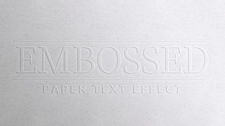 PSD efeito de texto de papel em relevo
