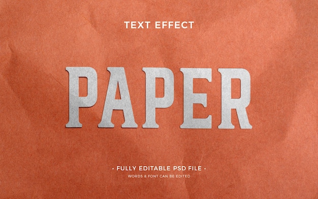 Efeito de texto de papel reciclado