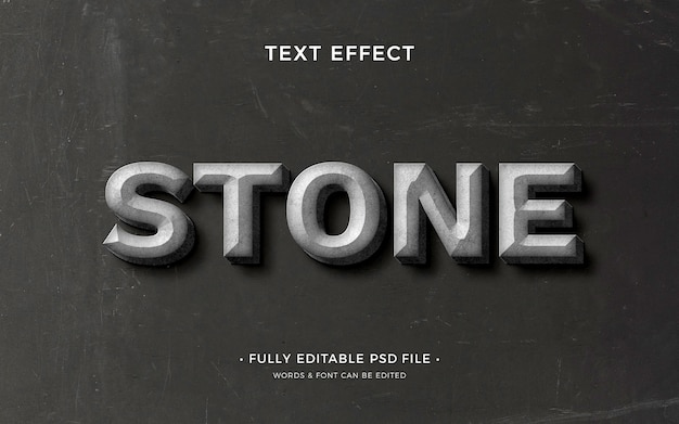 PSD efeito de texto de pedra