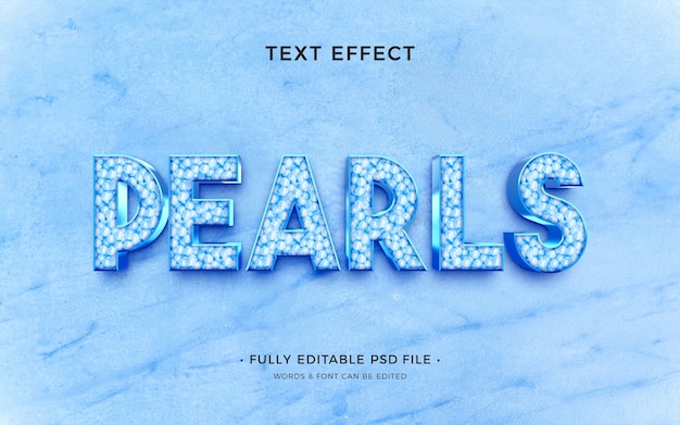 Efeito de texto de pérolas