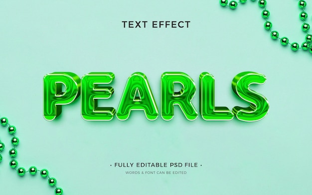 Efeito de texto de pérolas