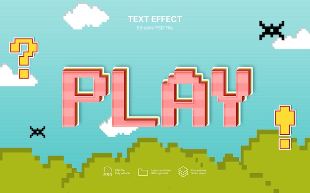 Efeito de texto de pixelação