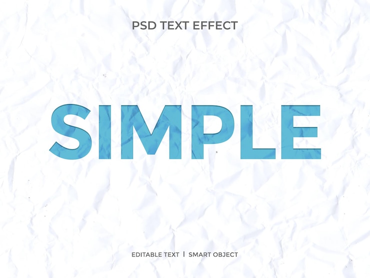 PSD efeito de texto de recorte simples com textura