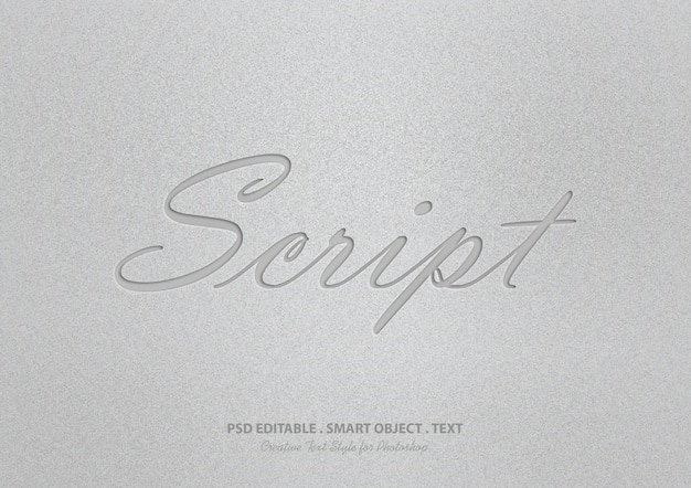 PSD efeito de texto de script