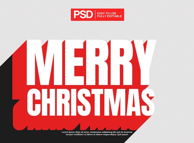 Efeito de texto de sombra longa feliz natal