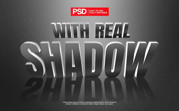 Efeito de texto de sombra realista 3d