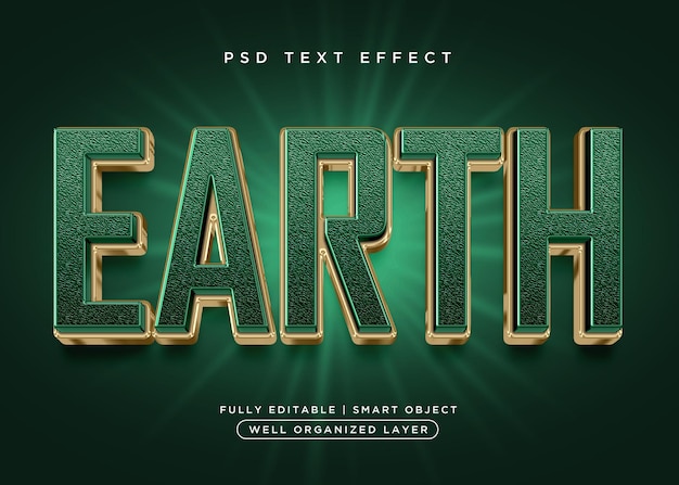 Efeito de texto de terra estilo 3d