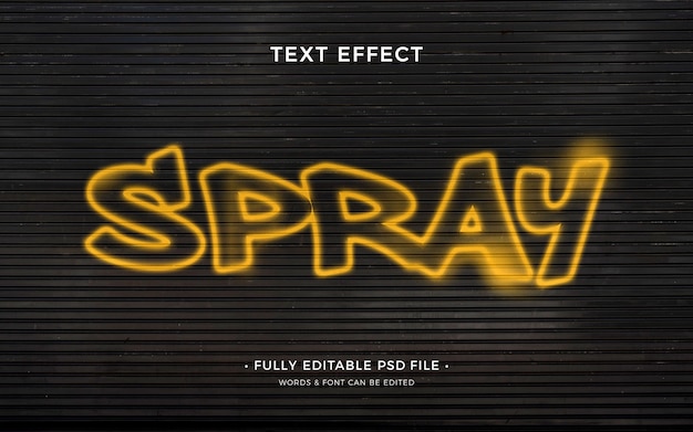Efeito de texto de tinta spray