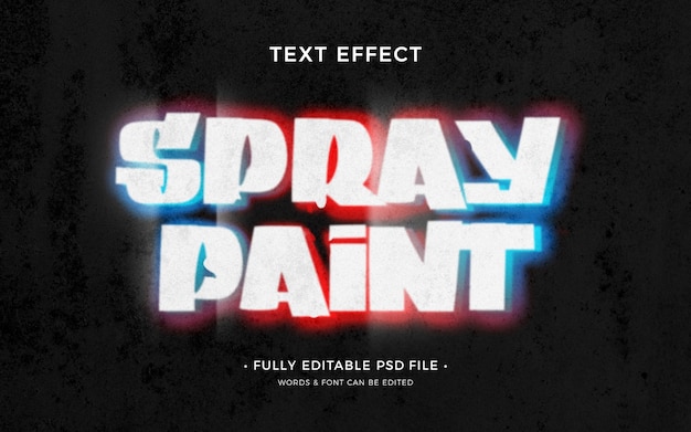 PSD efeito de texto de tinta spray