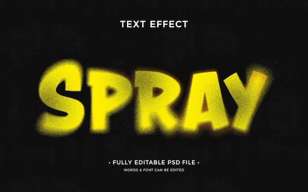 Efeito de texto de tinta spray