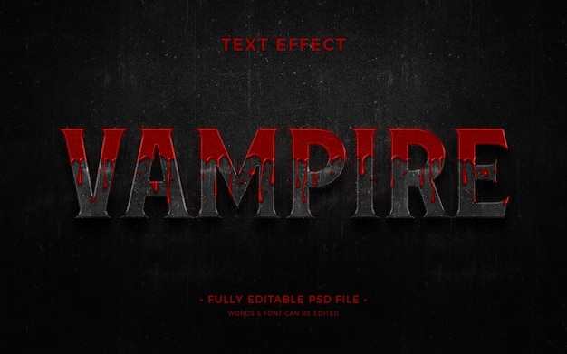 PSD efeito de texto de vampiro