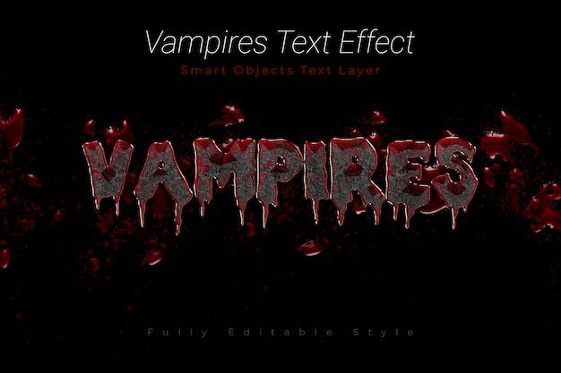 Efeito de texto de vampiros