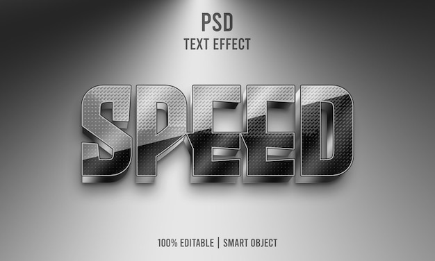 PSD efeito de texto de velocidade de estilo 3d