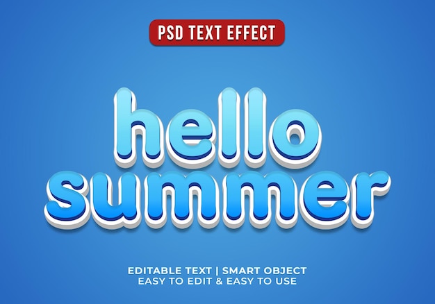 PSD efeito de texto de verão 3d editável