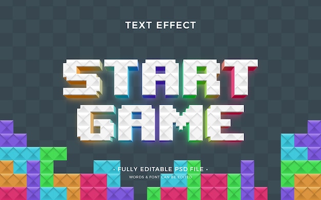 PSD efeito de texto de videogame