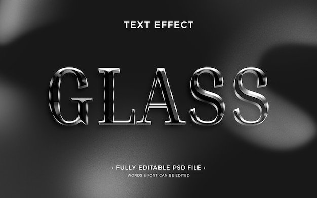 PSD efeito de texto de vidro