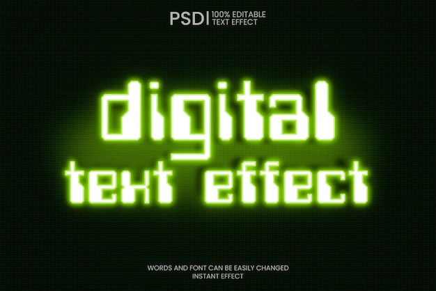PSD efeito de texto digital editável