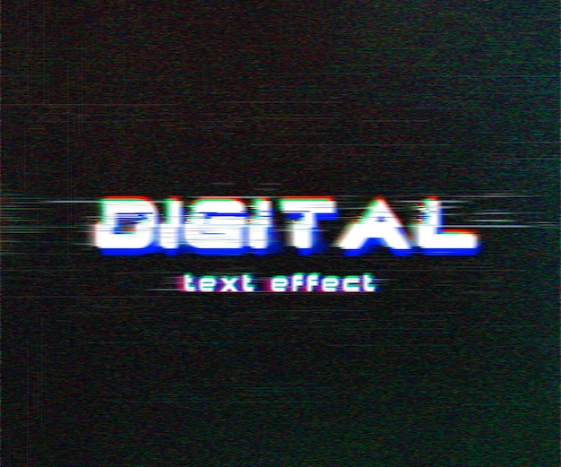 PSD efeito de texto digital glitch