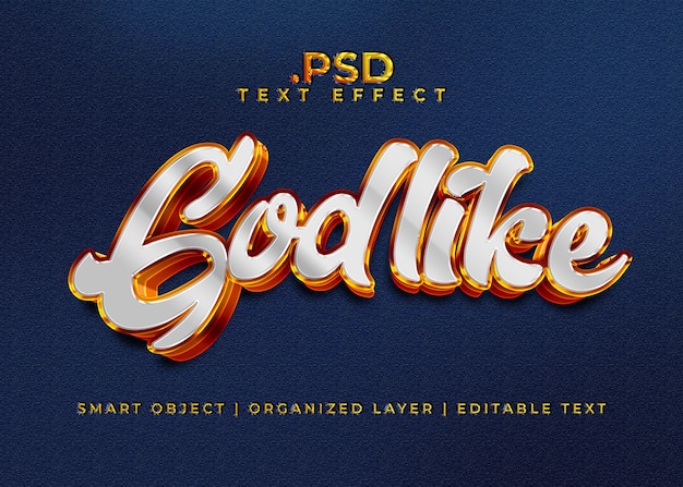 PSD efeito de texto divino editável em 3d