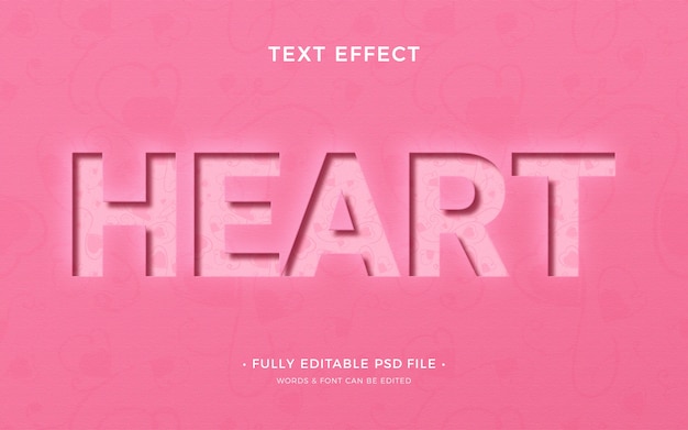 PSD efeito de texto do coração