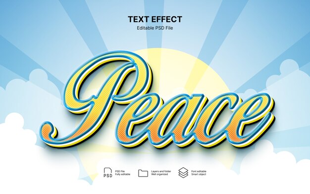 Efeito de texto do dia da paz