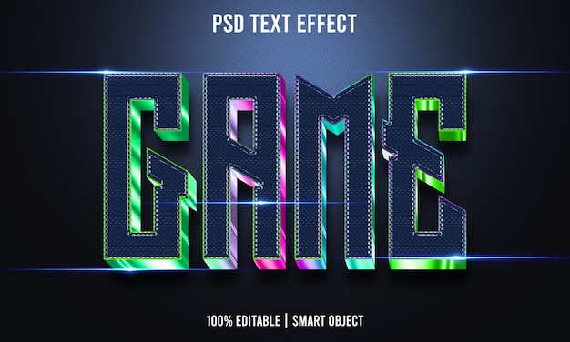 PSD efeito de texto do jogo estilo 3d