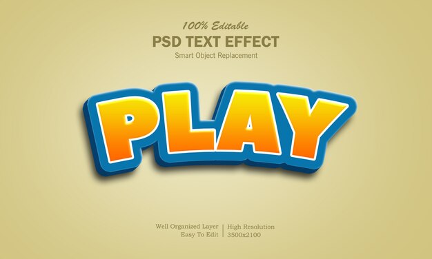 PSD efeito de texto do logotipo do jogo em 3d