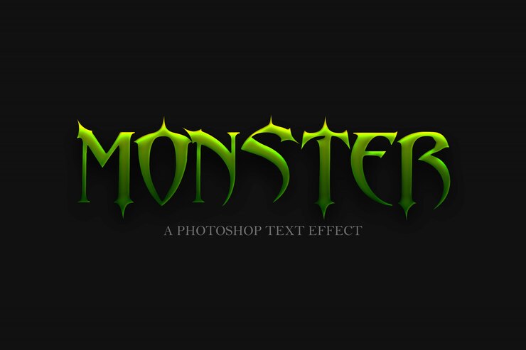 PSD efeito de texto do monstro