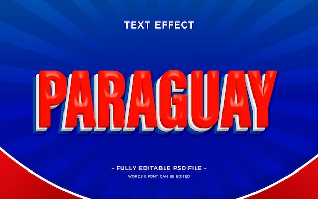 PSD efeito de texto do paraguai