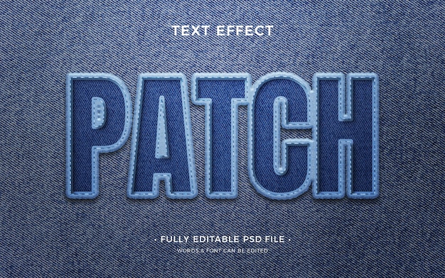 PSD efeito de texto do patch