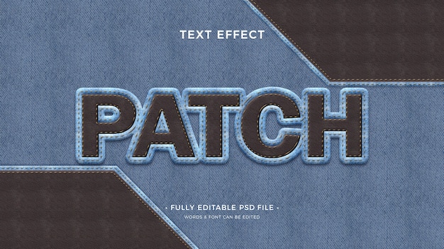 PSD efeito de texto do patch